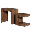 Resenkos Modern Nesting Side Table Set, 2 - Piece Wooden End Tables, Open - Shelf Living Room Storage, Dark Brown Finish - 3 of 4