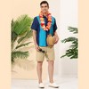 Lars Amadeus Men's Beach Striped Short Sleeve Hawaiian Color Block Button Shirts - 3 of 4