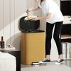RISOKEYS Wood Color 13 Gallon Stainless Steel Foot Pedal Large Trash Can with Soft Close Quiet Lid,for Kitchen, Commercial, Home, Office - 2 of 4