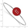 Black Bow Jewelry Sterling Silver Chi Omega Greek Life Bangle Bracelet 7 Inch - 2 of 3