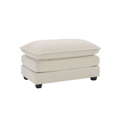NicBex Modern 37" Rectangle Ottomans Wood Footstools with Corduroy Fabric for Bedroom and Living Room