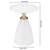 YIYIBYUS Modern Side End Table, Round Side Table, Living Room Side Table, White - 3 of 4