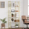 Garvee 6 Tiers Gold Bookshelf, Modern Bookshelf, Storage Shelves in Living Room/Home/Office, Books Holder Organizer for Movies, Gold - 3 of 4