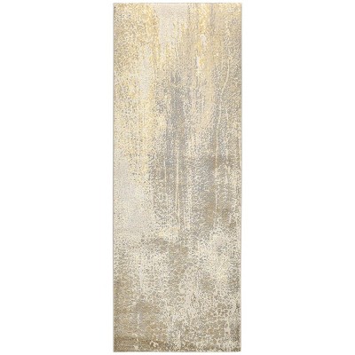 Aura Modern Abstract Ivory/Gray/Gold Area Rug
