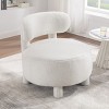 Modern Armless Accent Chair for Bedroom, Teddy Fabric Slipper Chair with Curved Backrest and Padded Seat, Upholstered Side Chair-The Pop Home - 2 of 4