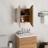vidaXL Bathroom Cabinet with Round Mirror&LED Oak 15.7 in.x15.7 in.x6.9 in. - 4 of 4