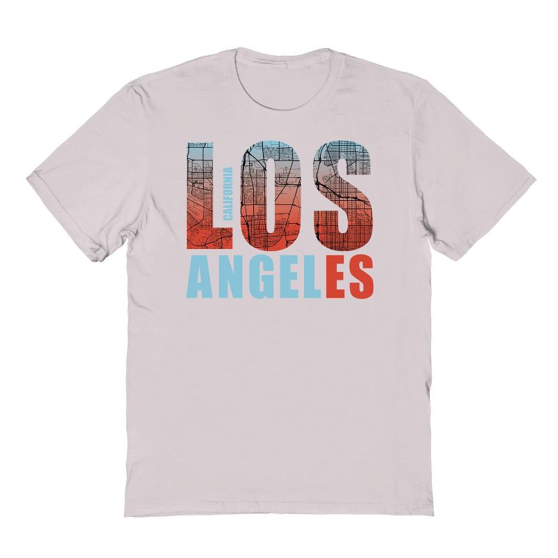Rerun Island Men's Los Angeles California Short Sleeve Graphic Cotton T-shirt, 1 of 2