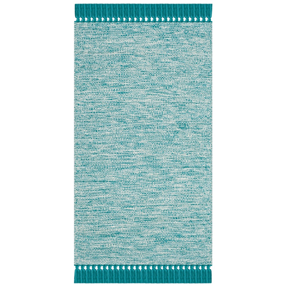 2'3inx7' Byron Woven Rug Turquoise - Safavieh