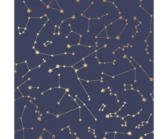 Constellations Self Adhesive Removable Wallpaper Navy - Tempaper