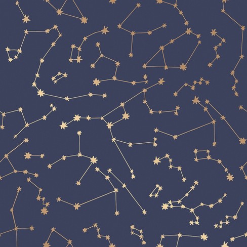 Tempaper Constellations Self Adhesive Removable Wallpaper Navy - image 1 of 4