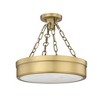 Anders LED Semi-Flush Mount Ceiling Light - 15" Steel Fixture with Alabaster Diffuser - 2 of 4