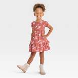 OshKosh B'gosh Toddler Girls' Floral Short Sleeve A-Line Dress - Brown