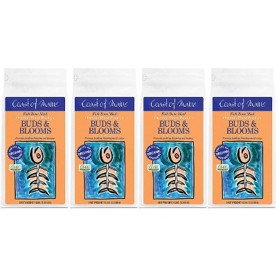 Coast of Maine OMRI Listed Fish Bone Meal Pack Organic Compost Potting Soil Blend for Container Gardens and Flower Pots, 3 Pound Bag (4 Pack)