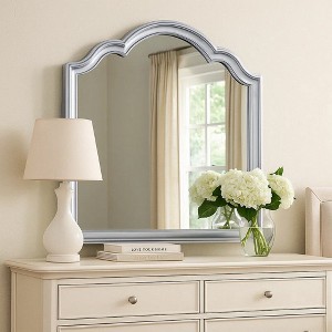 Royal Hampton Dresser Mirror, Beveled Glass, Silver Solid Wood Frame, 41x42 - 1 of 4
