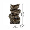 NAYSAYE Fountain Indoor Outdoor 4 Tier Cascading Wood Look Polyresin Tabletop for Garden Lawn Porch, Brown, 4.9"*13.8"*4" - 3 of 4