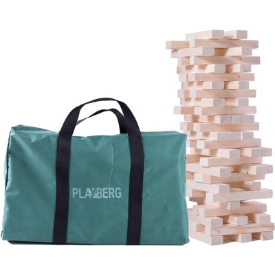 PLAYBERG 60 Block Giant Hardwood Tower Stacking Game