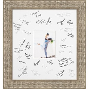 Trellis Signature Mat Picture Frame – Guest Book Alternative for Weddings, Graduations, or Retirement – Autograph Photo Mat for Signature Board - 1 of 4