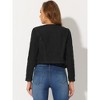 Allegra K Women's Collarless Open Front Casual Crop Denim Jacket - 3 of 4