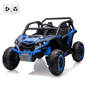 Jojoka 24V Ride On UTV for Kids, 2 Seater 4WD Electric Truck w/ Remote Control,2 Speed Adjustment, Led Lights,Music Player - 1 of 4
