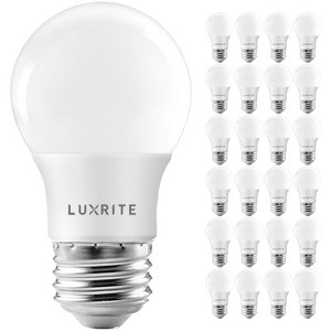 Luxrite A15 LED Bulb 40W Equivalent, 7W, 4000K Cool White, 600 Lumens, Enclosed Fixture Rated, Dimmable Ceiling Fan Light Bulbs, E26 UL Listed 24 Pack - 1 of 4