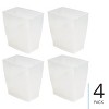 mDesign Small Rectangular Bathroom Trash Cans - Set of 4 - Frost - Made in USA - 2 of 4