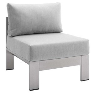 Modway Shore Sunbrella® Fabric Aluminum Outdoor Patio Armless Chair - 1 of 4