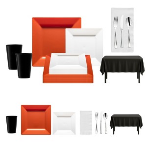Smarty Had A Party Orange, Black, And White NFL / NBA / MLB Dinnerware Set - 20 Sets - 1 of 4