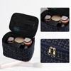 Unique Bargains Plaid Pattern Makeup Bag Cosmetic Travel Bag Woolen Large Makeup Bag for Women 1 Pc - 2 of 4