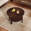 KTMBDW Round Coffee Table with Storage, Fluted Center Table with Sliding Door for Living Room, Home Small Space, 30.3" Small Center Table - 3 of 4