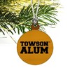 Towson University Tigers Alumn Mini Small Tiny Wood Christmas Tree Holiday Ornament - 3 of 4