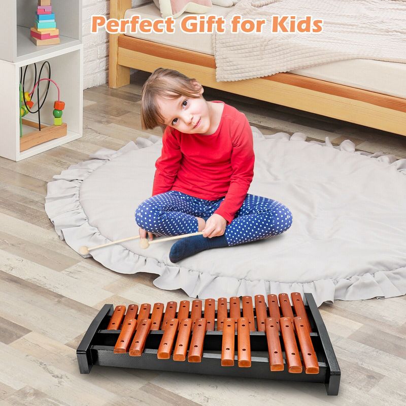 Costway 25 Note Xylophone Wooden Percussion Educational Instrument w/ 2 Mallets, 4 of 11
