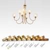 LNC Oudspeaker 8-Lights Candle Tiered Galm Oversized Chandelier, Polished Gold with Crackle Globe Glass,36.6 in/ 37.4 in - 2 of 4
