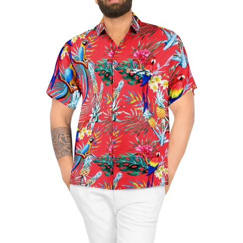 HAPPY BAY Men's Hawaiian Short Sleeve Button Down Shirt Pineapple Shirt Men Casual Holiday Summer Party Caribbean Shirts for Men Funny - image 1 of 4