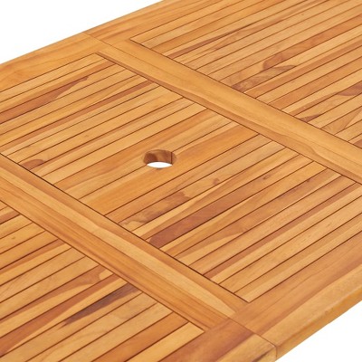 Teak Wood Folding Patio Dining Table 63" Brown