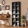 AOXUN 2 Pieces Tall Narrow Bookshelf, 6-Tier Cube Display Rack, Modern Corner Bookshelf, Storage Cabinet for Home, Office, Black - 3 of 4