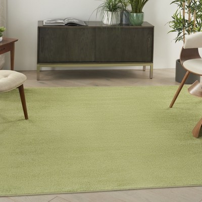 Mossy Green Square 7' Synthetic Flat-Woven Indoor/Outdoor Rug