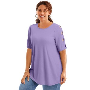 Woman Within Cut-Out Sleeve Tunic - 1 of 4