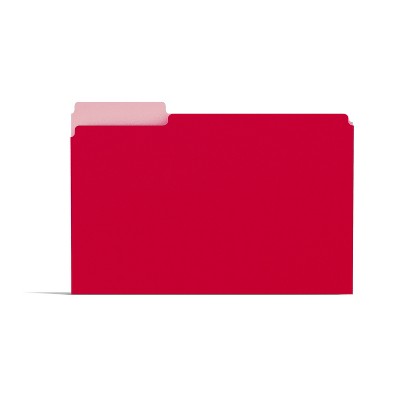 MyOfficeInnovations Colored File Folders 1/3-Cut Tab Letter Size Red 100/Box (224519)