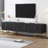 CAVINAS Modern TV Stands and Consoles, Metal Legs and Gold Handles for TVs Up to 80", Media Console Table with Cabinets and Adjustable Shelves - 2 of 4