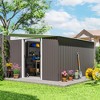 11' x 9' Metal Outdoor Storage Shed, Tool House with Double Lockable Doors for Backyard, Patio, Lawn, Garage - 2 of 4