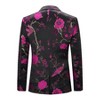 Cloudstyle Mens Embroidery Tux Dress Suit Jacket Formal Print Prom Dinner Blazer - 3 of 4