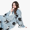 Tirrinia Womens Mens Faux Shearling Wearable Blanket With Sleeves, Full Body Throw Reading Wrap TV Blankets, Snuggle Gift for Valentine’s Day - 4 of 4