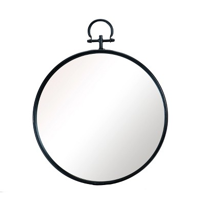 VIP Metal 18.5 in. Black Framed Mirror Round