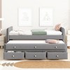 Twin Size Upholstered Wooden Daybed with Twin Size Trundle and 3 Drawers 4Q -ModernLuxe - 2 of 4