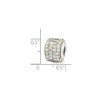 Black Bow Jewelry Gray Mother of Pearl Mosaic Glass & Sterling Silver Bead Charm - 2 of 3