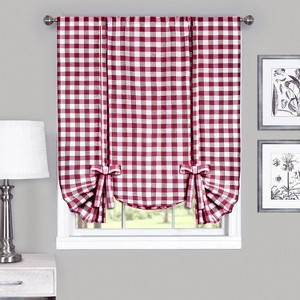 Buffalo Check Plaid Gingham Tie-Up Window Single Curtain by Sweet Home Collection® - 1 of 3