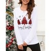 Christmas Sweatshirt for Women Long Sleeve Crewneck Xmas Plaid Tree Graphic Funny Holiday Blouse Tops - 4 of 4