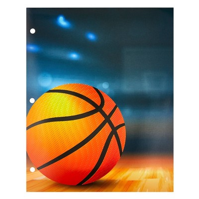 Lena + Liam Pocket Folder Basketball Sitting on the Court Floor