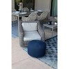 BIRDROCK HOME Outdoor Pouf Ottoman - Handwoven Waterproof Footstool with Bead Filling, Boho Footrest for Patio, Porch, Living Room - Lightweight, Navy - 4 of 4