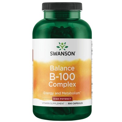 Swanson Balance Vitamin B-100 Complex - High Potency 300 Caps.